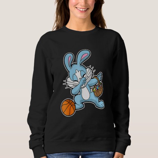 Dabbing Bunny Basketball Stuffer Boy Trui (Voorkant)