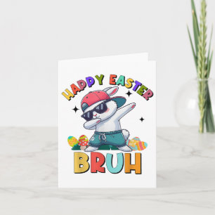 Dabbing Bunny Bruh Happy Easter Day Eggs Tiener Bo Kaart