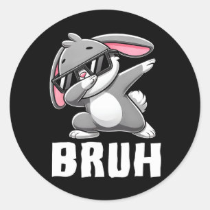 Dabbing Bunny Bruh Meme Paasdag Dab Bunny Tiener Ronde Sticker