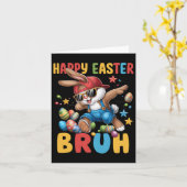 Dabbing Bunny Easter Bruh Meme Grappig Gezegde Tie Kaart (Gele Bloem)