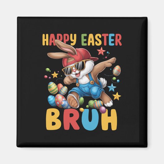 Dabbing Bunny Easter Bruh Meme Grappig Gezegde Tie Magneet (Voorkant)