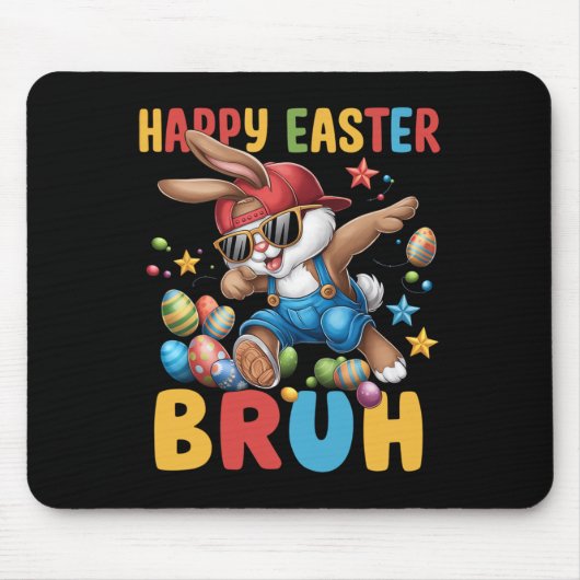 Dabbing Bunny Easter Bruh Meme Grappig Gezegde Tie Muismat (Voorkant)