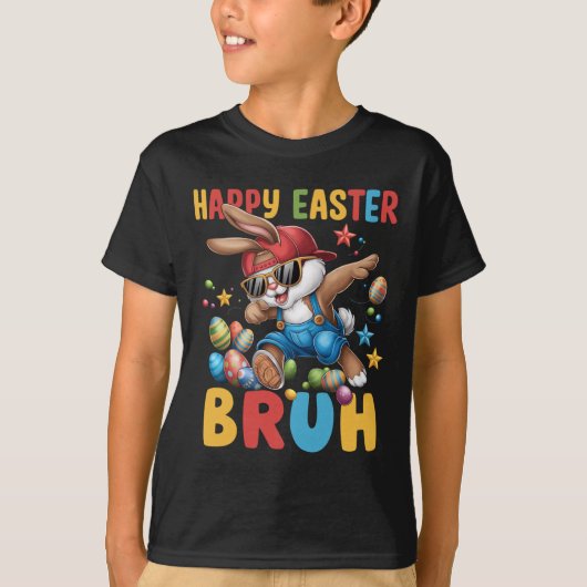 Dabbing Bunny Easter Bruh Meme Grappig Gezegde Tie T-shirt (Voorkant)