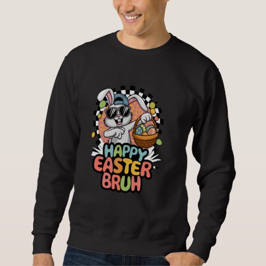 Dabbing Bunny Easter Bruh Meme Grappig Gezegde Tie Trui (Voorkant)
