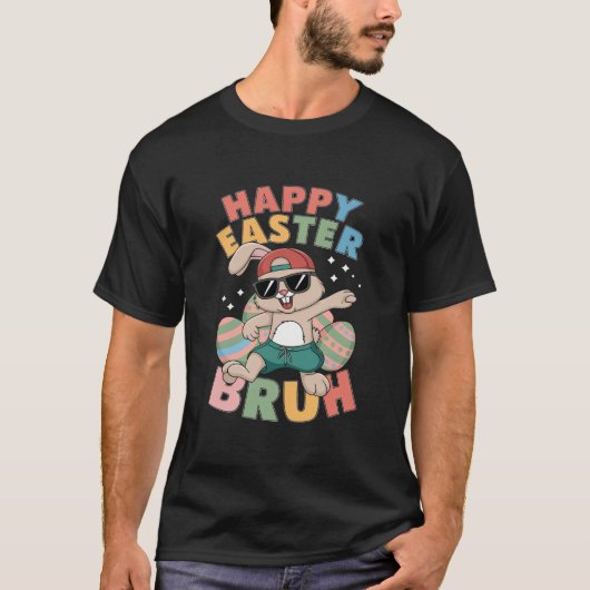 Dabbing Bunny Easter Bruh T-shirt (Voorkant)