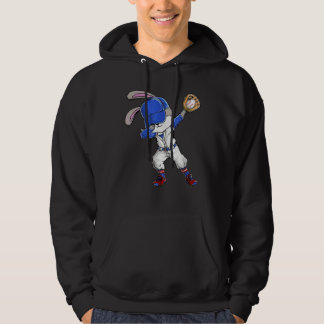 Dabbing Bunny Easter Day Baseball Catcher Happy Ea Hoodie