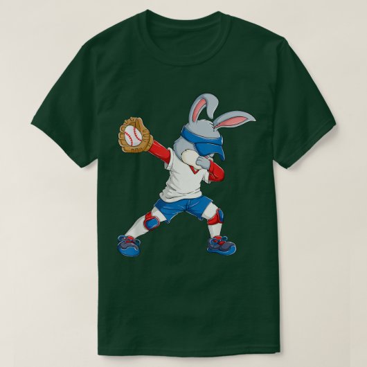 Dabbing Bunny Easter Day Baseball Catcher Happy Ea T-shirt (Design voorkant)