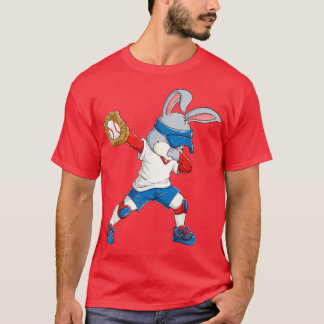 Dabbing Bunny Easter Day Baseball Catcher Happy Ea T-shirt