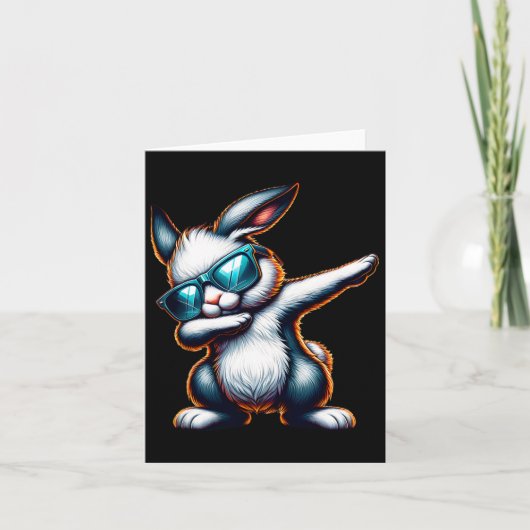 Dabbing Bunny Funny Easter Bunny Kaart (Voorkant)