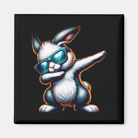 Dabbing Bunny Funny Easter Bunny Magneet (Voorkant)