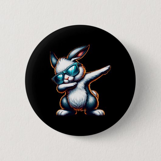 Dabbing Bunny Funny Easter Bunny Ronde Button 5,7 Cm (Voorkant)