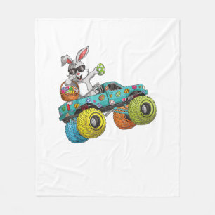 Dabbing Bunny Gelukkig Pasen Monster Truck Liefheb Fleece Deken