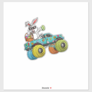 Dabbing Bunny Gelukkig Pasen Monster Truck Liefheb Sticker