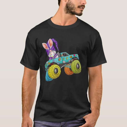 Dabbing Bunny Gnomes Happy Easter Monster Truck T-shirt (Voorkant)