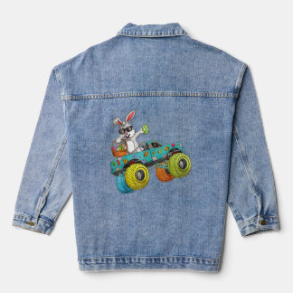 Dabbing Bunny Happy Easter Monster Truck Kinder Bo Denim Jacket