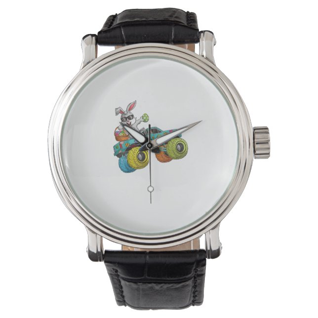 Dabbing Bunny Happy Easter Monster Truck Lovers Ki Horloge (Voorkant)
