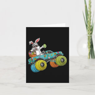 Dabbing Bunny Happy Easter Monster Truck Lovers Ki Kaart