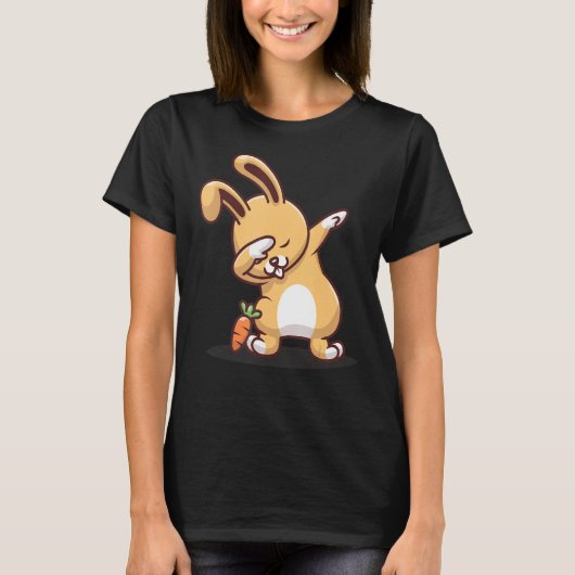 Dabbing Bunny met wortel T-shirt (Voorkant)