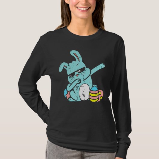 Dabbing Bunny Rabbit Egg Hunt Pasen T-shirt (Voorkant)