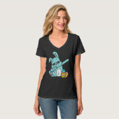 Dabbing Bunny Rabbit Egg Hunt Pasen T-shirt (Voorkant volledig)