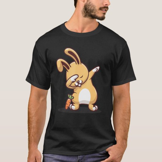 Dabbing Bunny with carrot T-shirt (Voorkant)