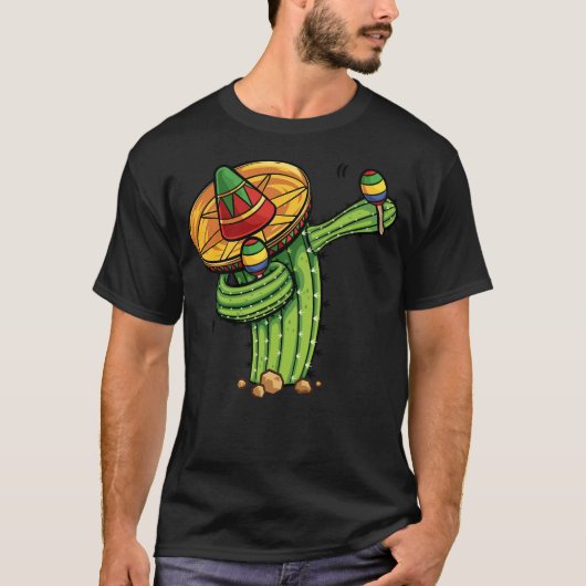 Dabbing Cactus Shirt Cinco de Mayo Fiesta Mexican (Voorkant)