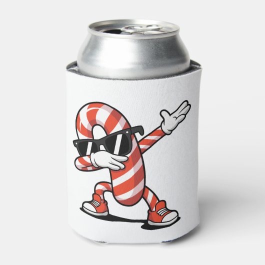 Dabbing Candy Cane Kerst Zonnebril Xmas Blikjeskoeler (Blikje Voorkant)
