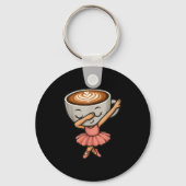 Dabbing Cappuccino Ballerina Schattige Italiaans B Sleutelhanger (Voorkant)