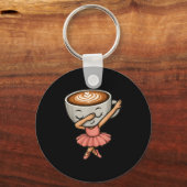 Dabbing Cappuccino Ballerina Schattige Italiaans B Sleutelhanger (Voorkant)
