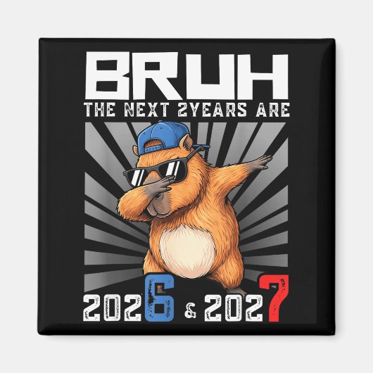 Dabbing Capybara 67 Nye 2026 Boys Kids New Year Ev Magneet (Voorkant)
