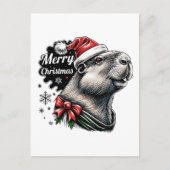 Dabbing Capybara Christmas Santa – Funny Holiday  Briefkaart (Voorkant)