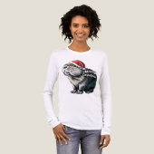 Dabbing Capybara Christmas Santa – Funny Holiday Tri-Blend Shirt (Voorkant)