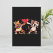 Dabbing Cat Beagle Heart Funny Valentijnsdag Gift Aankondiging (Staand voorkant)