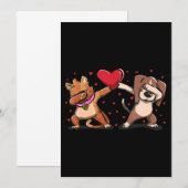 Dabbing Cat Beagle Heart Funny Valentijnsdag Gift Aankondiging (Voorkant / Achterkant)