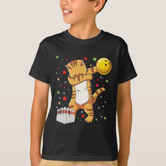 Dabbing Cat Bowling Shirten Funny Bowling Gift Cat T-shirt (Voorkant)