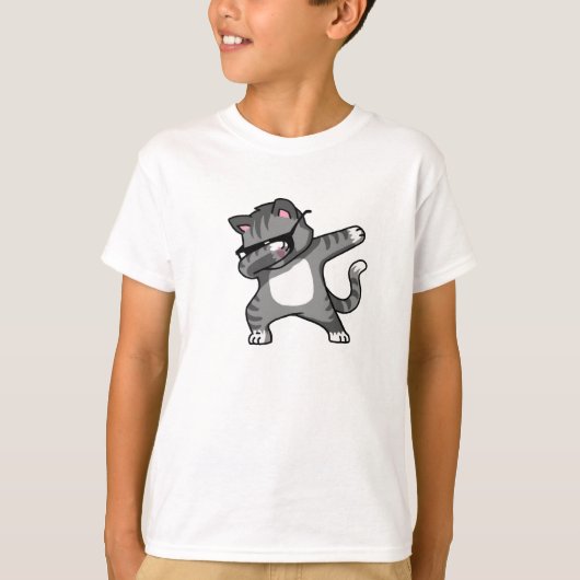 Dabbing Cat Funny Shirt Dab Hip Hop T-Shirt (Voorkant)