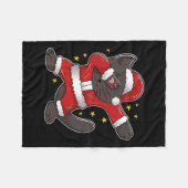 Dabbing Cat Santa - Grappige kerst Fleece Deken (Voorkant (Horizontaal))