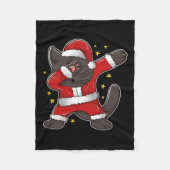 Dabbing Cat Santa - Grappige kerst Fleece Deken (Voorkant)