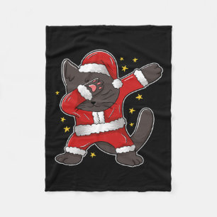 Dabbing Cat Santa - Grappige kerst Fleece Deken