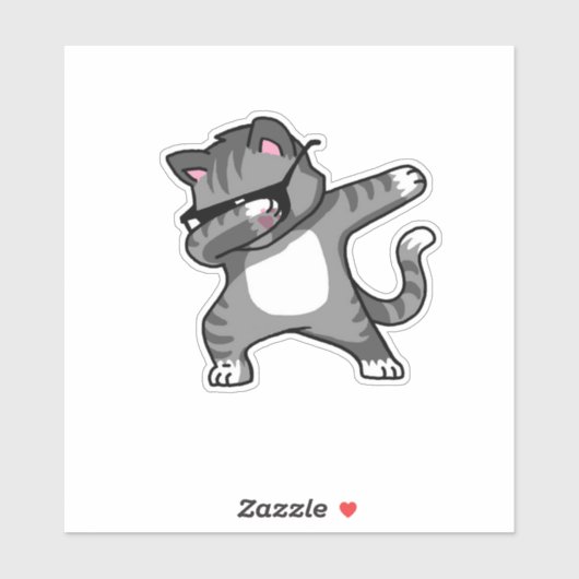 Dabbing Cat sticker - Funny Cat Dab Dance Kat (Vel)