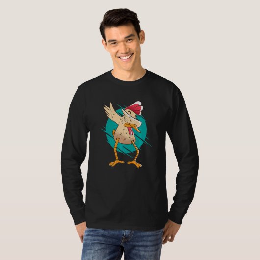 Dabbing Chicken  Rooster T-shirt (Voorkant volledig)