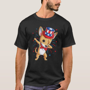Dabbing Chihuahua 4 juli jongens Kinder meisjes am T-shirt