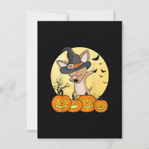 Dabbing Chihuahua Dab Dance Funny Dog Halloween Bedankkaart