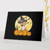Dabbing Chihuahua Dab Dance Funny Dog Halloween Kaart (Gele Bloem)