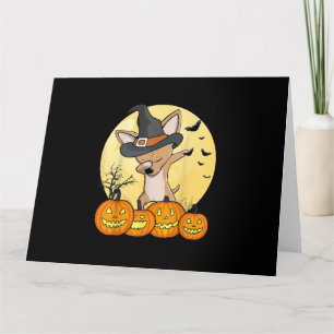 Dabbing Chihuahua Dab Dance Funny Dog Halloween Kaart