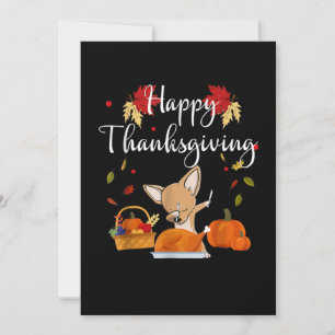 Dabbing Chihuahua DogTurkey Happy Thanksgiving Aankondiging