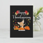 Dabbing Chihuahua DogTurkey Happy Thanksgiving Aankondiging (Staand voorkant)
