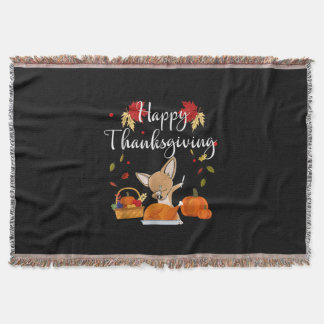 Dabbing Chihuahua DogTurkey Happy Thanksgiving Deken