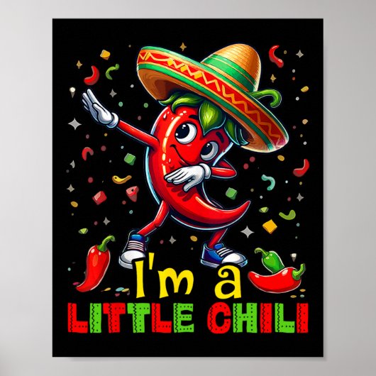 Dabbing Chili Pepper Cinco De Mayo Kids Shirts Mex Poster (Voorkant)