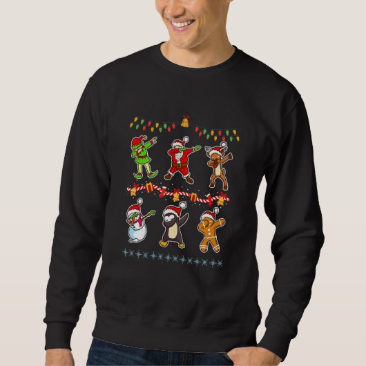 Dabbing Christmas Santa Elf Friends Dance Christma Trui (Voorkant)